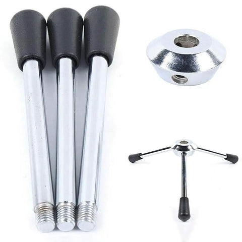 Heavy Duty Cnc Drill Press Handle Bar Set With Feed Hub Wheel, three chrome lever handles with rubber grips, versatile M12 threads.