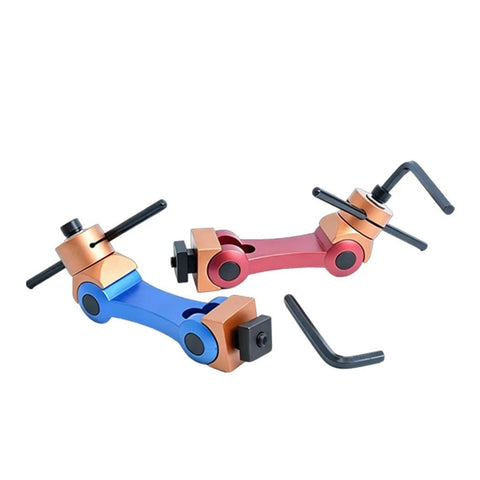 Heavy Duty Adjustable Cnc Mill Positioner With Sick Precision Workpiece Stop And Rock Solid Milling Locator Tool For Lathe And Shop Floor Machining Tasks Long M12 Base in blue and red with hex keys
