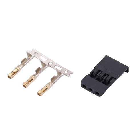 100 Sets ABS RC Plane JR Connector Kit With Female And Male Plug Housing Crimp Terminals For Electronic Equipment And RC Aircraft Models Heavy Duty Brass Gold Contacts For Easy Wiring And Quick Setup display of terminals with housing