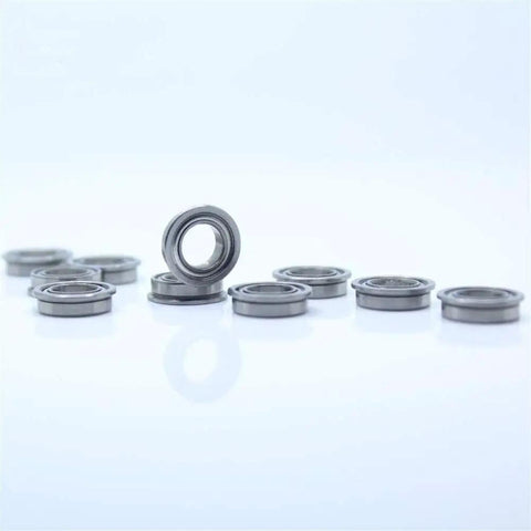 Get Cranking With These 10 Pack Flanged Deep Groove Ball Bearings in Smooth Chrome Steel And ABEC-1 Precision For Your DIY Build Projects Today, showing 10 sealed chrome ball bearings.