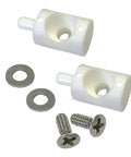 Heavy Duty White Nylon Hinge Bushing Pin Kit Three Eighth Inch Diameter For Continuous Shower Door Hinges with screws and washers