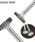 4 Pack 12mm T Type Aluminum Cutting Burrs, 1/8 Inch Shank, Cylindrical Tungsten Carbide Burs For Rotary Tools, side view