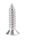 Close-up of 30 To 50 Pack Self Tapping Screws Set ST3.5 To ST4.2, Flat Head Phillips Drive, Flush Install Without Pre Drilling, 16mm Length