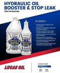 Hydraulic Oil Booster and Stop Leak Additive for Leaky Seals, Wet Brakes and Varnish Build Up, Reduces Temperature, 1 Gallon bottle.