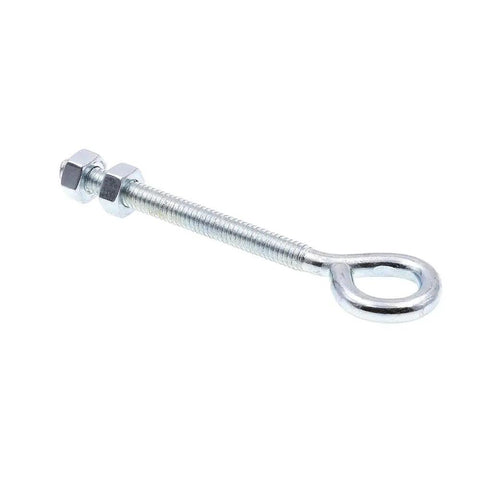 Beefy Eye Bolts With Nuts 1/4-20 x 4 Inches Zinc Plated Steel Set Of 10 For Heavy-Duty Hanging And Securing Closed Loop Eyebolt Fasteners