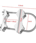 Beefy Heavy Duty Double Mast Clamp For Pole To Pole Mounting, Rock Solid V Jaw Block With U Bolts, All In One Mounting Kit For TV CB Ham Antennas, Parasols, Flags, Fishing Rods, And Other Outdoor Gear, zinc-plated steel, 5.5-inch clamp