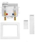 Washing Machine Outlet Box With Center Drain And Built In Stainless Steel Water Hammer Arrestors Quarter Turn Ball Valves