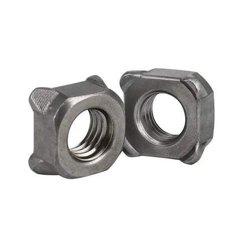 Top Tier Badass Carbon Steel Square Weld Nuts For Heavy Duty Metal Fabrication And Tough Hardware Mounting Precision Grip Threads Quick Setup Pack Of Ten M10 Size with detailed gripping edges.