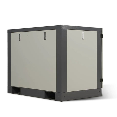 Side view of 10HP Rotary Screw Air Compressor With 32 CFM At 116 PSI, 460V 3-Phase Industrial Grade Machine Built Tough With Premium Airend