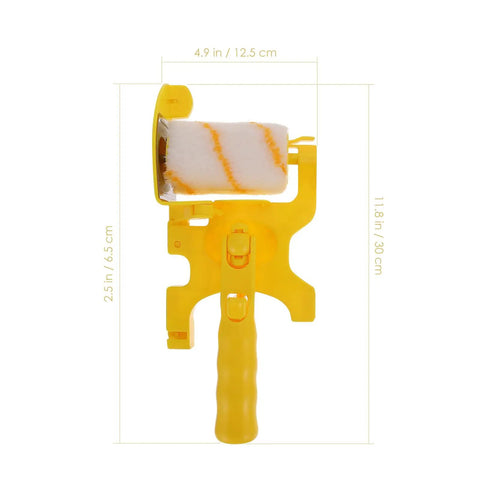 Yellow Corner Paint Roller Brush For Drywall And Door Frames Interior Walls Smooth No Sweat Finishing With Sturdy Grip Handle, 12.5 cm