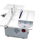 Heavy Duty Mini Sliding Table Saw Engineered For Rugged DIY Builds And Serious Woodworking with a compact steel base and precise T-slot.