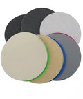 Top Shelf 30 Pack 3 Inch Hook Loop Sanding Discs Waterproof Silicon Carbide Rounds in assorted colors for various grit levels.