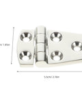 Marine Grade 316 Stainless Steel Heavy Duty Butt Hinges Mirror Polished For RV And Yacht Cabinet Doors 38x57mm 2 Pack Deck And Home Use
