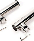 Set Of 2 Heavy Duty Clamp On Fishing Rod Holder For Rails 7 Eighths To 1 Inch Stainless Steel With 9 Inch Tube No Drill Install