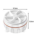 4 Pack Mini Portable Electric Clothes Washer USB Rechargeable Deep Waterproof Automatic Cycle Tiny Pocket Rocket For Travel Dorm Apartment Rv No Sweat Quick Wash With Intelligent Timing, white, compact design, 9.3cm diameter.