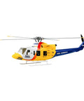 470 Class RC Military Helicopter With GPS Positioning And Auto Return, 2.4G 6CH, side view in yellow and blue