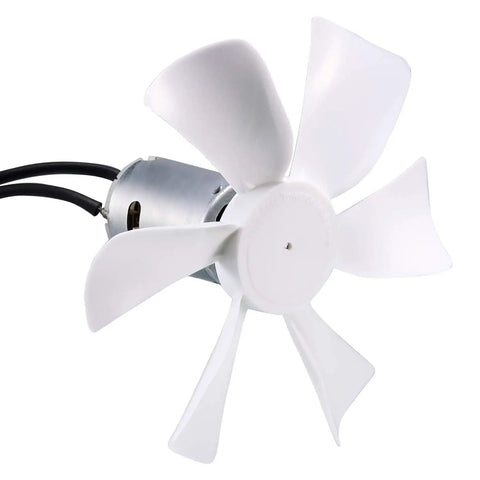 6 Inch Replacement White RV Vent Fan Blade With 12V D-Shaft Motor For Your RV Bathroom Exhaust, Rust-Resistant Plastic Blade