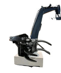 Professional Grade Heavy Duty Hydraulic Rotating Tree Shear Excavator Attachment Universal Mount side view with sharp claws for yard trimming.