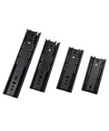 Set of four wide drawer slide rails in black, 4-inch length, ball bearing guides. Wide Drawer Slide Rails 4 Inch Short Ball Bearing Guides Folding Ball Rail System 2 Pack For Small Cabinets 35 Width 6 Inch Slick Glide Cabinet Drawer Slides For Desk Kitchen