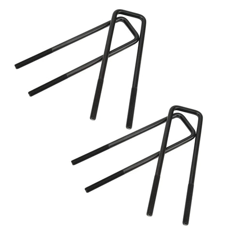 12 Inch Rear Axle U Bolts Kit For Dodge Ram 1500 Leaf Spring Suspension Flat Top Design Steel Black Powder Coated Replacement U Bolts For 1999 To 2010 close-up