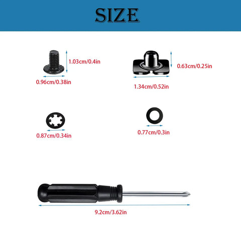Football Back Plate Hardware Kit With Screws Nuts Washers Gaskets Chicago Screws size guide with included screwdriver