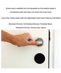 Door Knob Filler Plate For Old Holes, Dummy Deadbolt Cover With No Show Screws, 2 5/8 Inch Diameter, in door installation view
