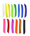 50 Pcs Pro Grade Full Length Turkey Feather Arrow Fletching Set With Spiral Wrap 7 To 10 Inch Right Wing Left Wing Pink For Target Archery Flu Flu Arrows Replacement, multicolor fletching display.