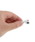Dead Quiet Curtain Pulley Rollers With Hidden Rail Track And Dual Wheel Design For Heavy Drapes and Zero Hassle Ceiling Mount Hardware, shown in hand.