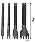4 Piece Leather Stitching Punch Set With 1 2 4 6 Prongs, Hole Punch Tools for leather crafting, 3mm durable metal punches