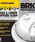 Top Shelf Game Changer Smoke And Carbon Monoxide Detector With Heavy Duty Ionization Chip And Nine Volt Battery Plug And Play Setup Interconnect Ready For Total Home Safety, white alarm with sensor features.