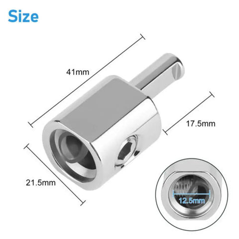 4 Pack 1/0 To 4 Gauge Wire Reducer For Car Audio Power Amp Terminal Aluminum Nickel Plated Beefy Heavy Duty Connector For Quick Install And Clean Grounding, size view 41mm