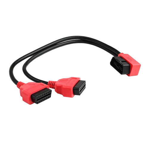 30cm Right Angle OBD2 Y Splitter Cable 1 Male 2 Female J1962 Adapters 16 Pin Pass Through CAN Enabled DIY Friendly For GPS Trackers And Auto Scanners Stealth Install In Vehicles