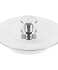 Bathtub Stopper Plug for 42-44mm Holes, Silicone Steel White, stainless steel with smooth finish and central pull knob design.