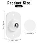 Product size of 24 Pcs Self Adhesive Caster Wheels Set 360 Degree Swivel Mini Appliance Wheels with dimensions labeled