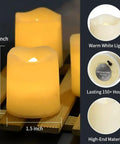Flameless Votive Candles 24 Pack LED Tea Lights With Realistic Flicker, Battery Operated Warm White, 200 Hour Runtime, No Mess