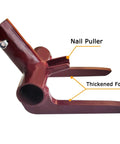 Back-Saver Pallet Breaker Head Only With Nail Puller, Red pallet tool head with thickened forks and 1-inch pipe handle opening