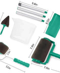 Pour And Paint Wall Roller Brush With Comfort Grip Handle For Flawless Indoor And Outdoor Finishes Skip The Mess Easy DIY kit components including roller, edger, and paint cup.
