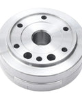 Heavy Duty Flywheel Rotor Replacement For 2002 To 2008 400 CC Snowmobile 2X4 And 4X4 Models top view of shiny rotor with holes
