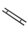 Offset Push Pull Door Handle 1200mm 48 Inches Double Sided Ladder Style 304 Stainless Steel Matte Black Finish Built To Last Rugged And Rustproof With Comfortable Ergonomic Grip For Indoor Or Outdoor Doors. angled view