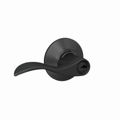 Accent Door Lever With Keyed Entry Lock In Matte Black Easy Install No Brainer Security For Front Or Back Doors Durable Steel Hardware