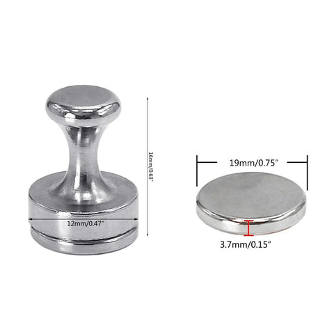 Acoustic Guitar Panel Repair Magnet With Handle For Cracked Panel Fixes, showing dimensions and metal construction.