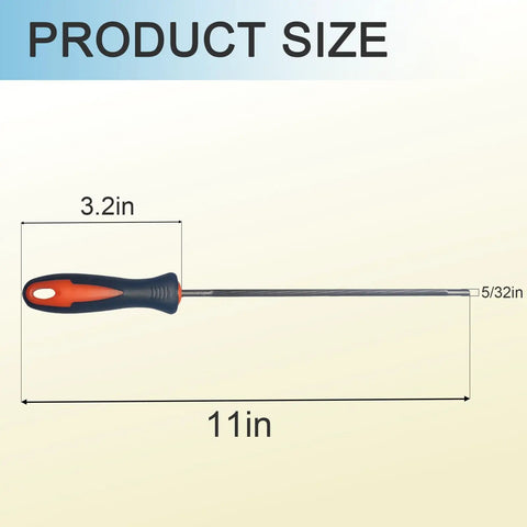 4.0mm Chainsaw File For One Quarter To Three Eighths Inch Picco Chains Fits MS170 MS180 MS250 Saws with Easy Grip Handle, 11in