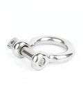 4 Pack 304 Stainless Steel Bow Shackle With Screw Pin Tough As Nails Heavy Duty D Ring Anchor Quick Secure Rigging For Marine Decking And Outdoor Construction Chain Links, close-up view.