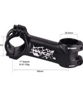 Ride-Ready 90mm 17 Degree MTB Stem With 31.8mm Clamp For Mountain, Road, BMX And Fixie Bikes Aluminum Alloy Black