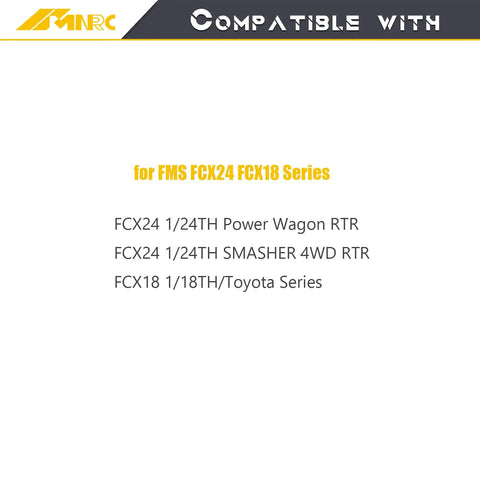 Compatibility chart for Beefed Up Two Piece Steel Helical Diff Gear Set 12T And 24T For FMS FCX24 FCX18 1/24 And 1/18 RC Cars Upgrade