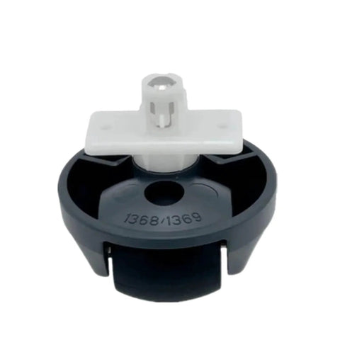 Close-up of gray front caster wheel replacement for Roborock robot vacuum.