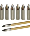 Glue On Field Points For Archery Target Practice, Beefy Stainless Steel Build, 8mm Inner Diameter 9mm Outer with arrows