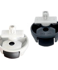 Pair of front caster wheels for Ro-borock robot vacuums; white and gray plastic wheels.