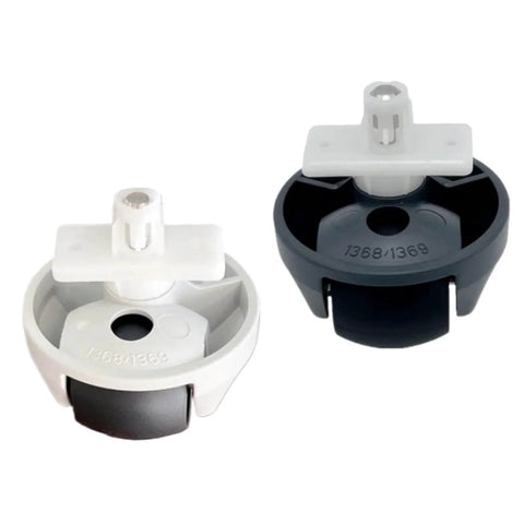 Pair of front caster wheels for Ro-borock robot vacuums; white and gray plastic wheels.