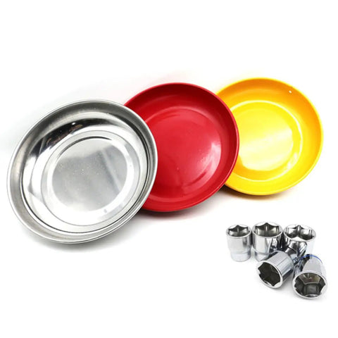 Magnetic Screw Bowl for Car Repair Dope Tool Tray With Stainless Steel Build High Hardness And Smooth Surface That Holds Screws And Small Parts In Random Color, stainless steel magnetic tray set with sockets